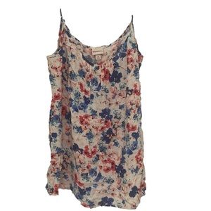 𝅺MERONA Tank Pleated Front Flower Detail Roses Print Medium